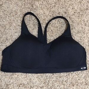 Champion Women's Size XXL Duo Dry Power Smooth Black Sports Bra Adjustable Back